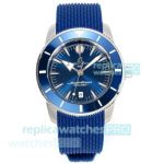 BLS Factory Swiss Clone Breitling Superocean Heritage Blue Dial Rubber Strap Watch  